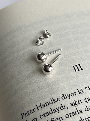 گوشواره نقره گوی